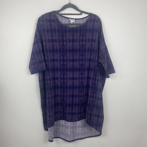 LuLaRoe Tunic Short Sleeves Size Large Color Purple & Yellow